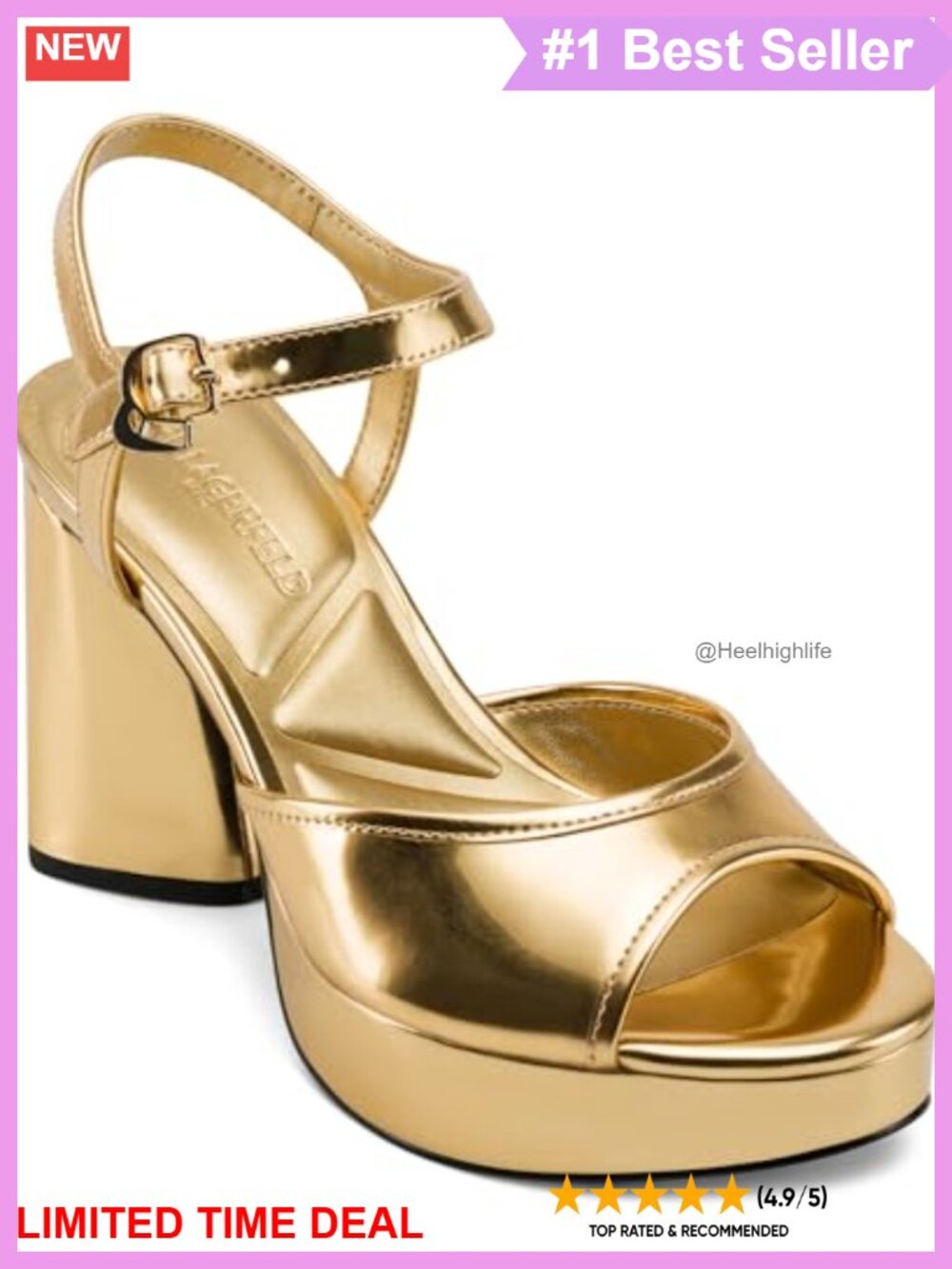 Platform Block Heel Sandal Leather Ankle Strap Cushioned Insole